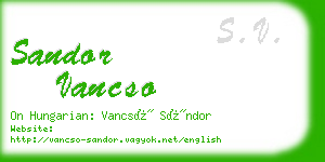 sandor vancso business card